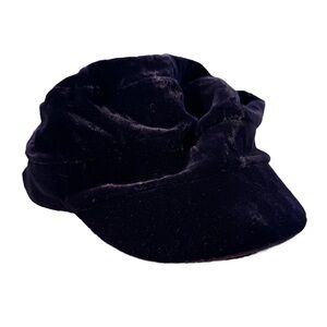 VTG Rare Rugby Ralph Lauren Purple Velvet Baker Boy Cap Hat Size: M/L